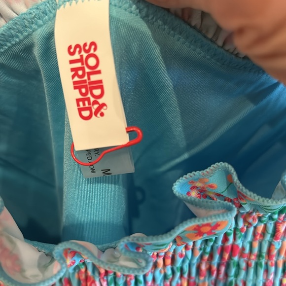 Solid and Striped one piece swimsuit size M - Picture 2 of 4